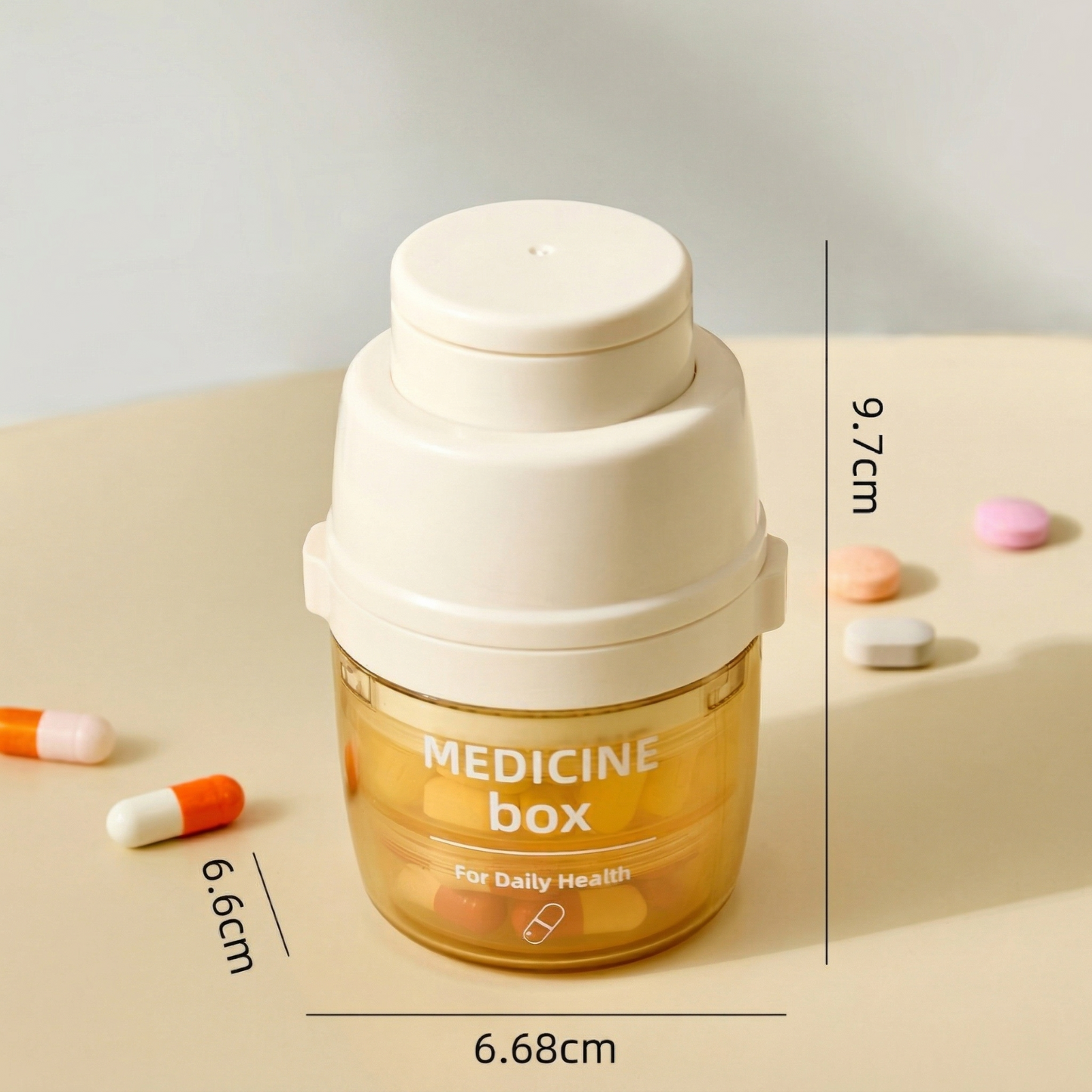 4-in-1 Pill Case, Cutter & Grinder with Water Cup